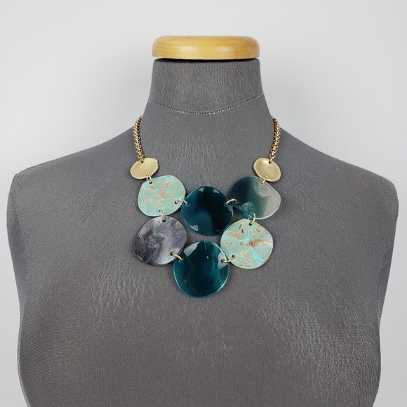 Gold & Blue Statement Necklace
